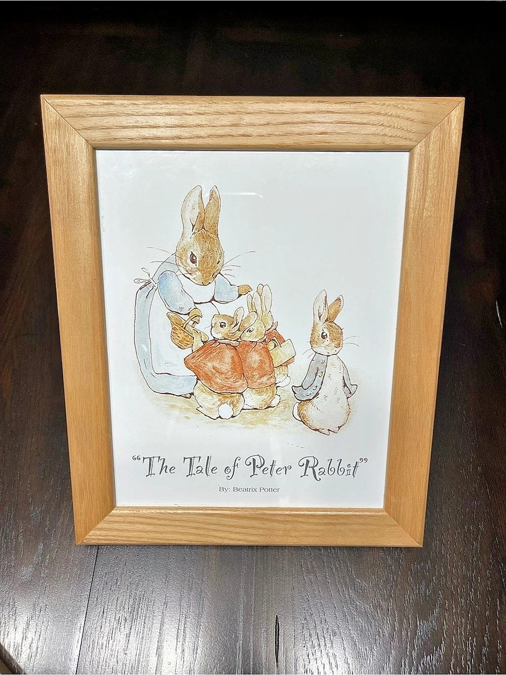 Beatrix Potter The Tale of Peter Rabbit Framed Art Print in Brown & White